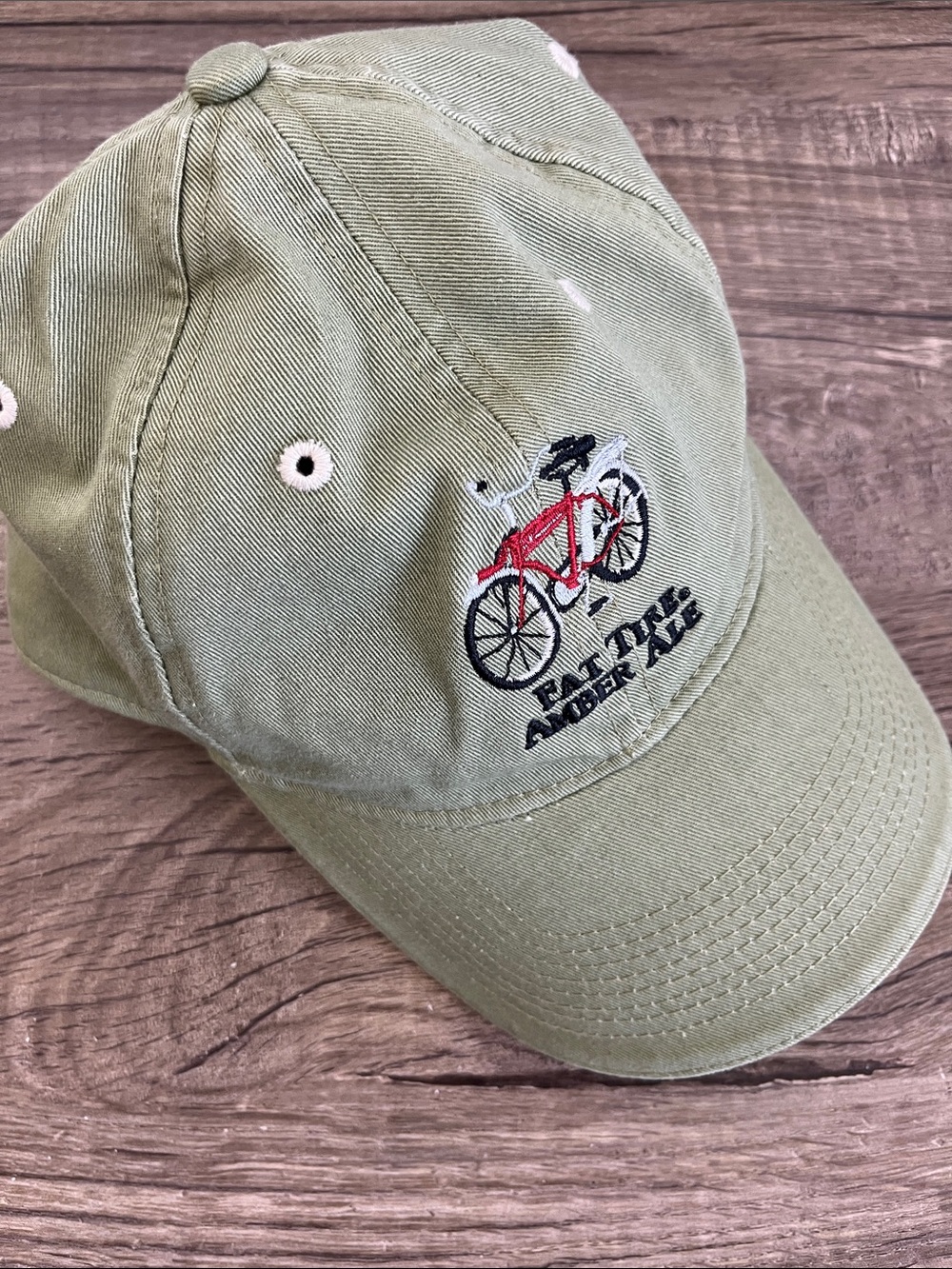 Kids Olive Green Baseball Cap with Bicycle Embroidery - Brand: Unknown